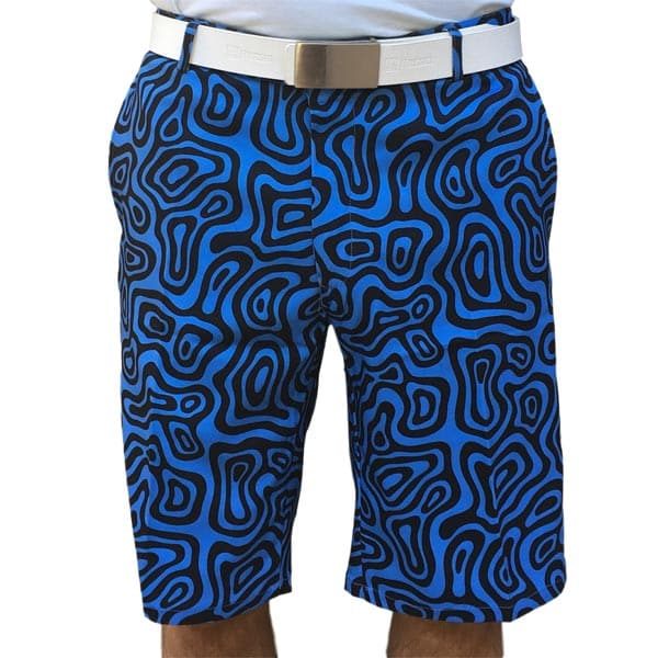 Blue with black lines Golf Shorts - Hreski 105