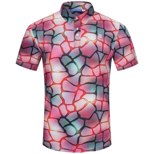 Blurry Mosaic on Colorful Background Golf Shirt - Hreski 140 Blurry Mosaic on Colorful Background Golf Shirt - Hreski 140