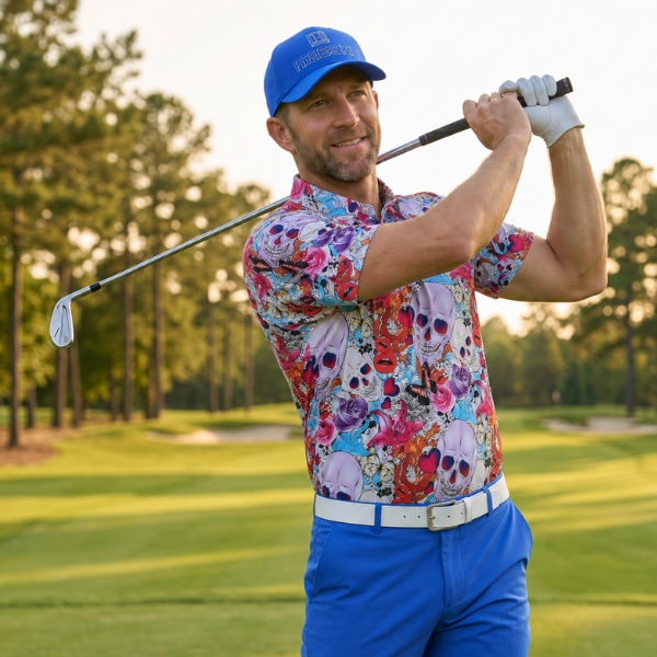 Skulls and Roses Golf Shirt - Hreski 108 - Image 4