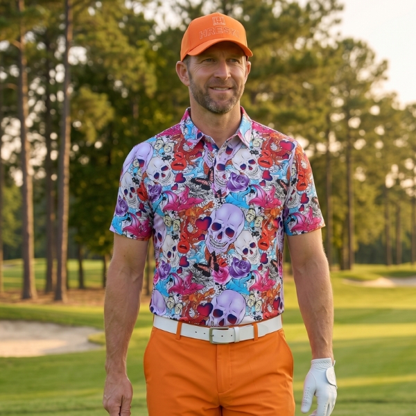 Skulls and Roses Golf Shirt - Hreski 108 - Image 5