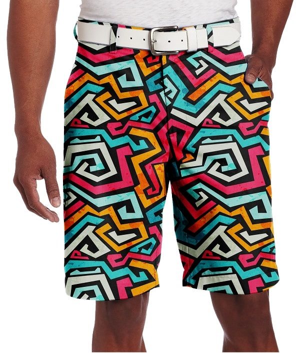 Orange Red Blue Graffiti Golf Shorts - Hreski 107