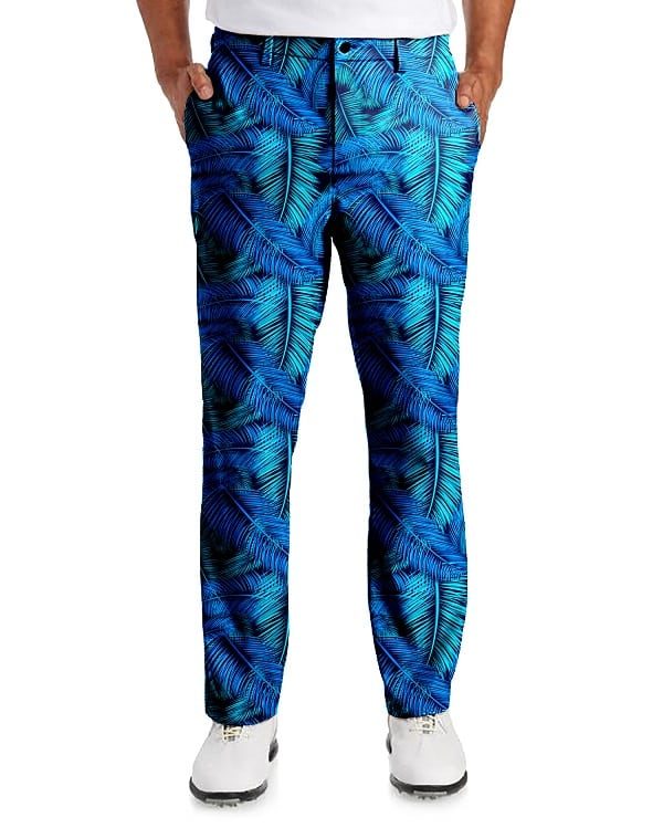 Blue Palm Leaves Golf Pants - Hreski 122