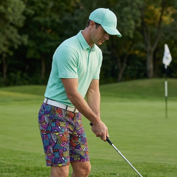 80's - 90's Memphis Hipster Style Golf Shorts - Hreski 131 - Image 2