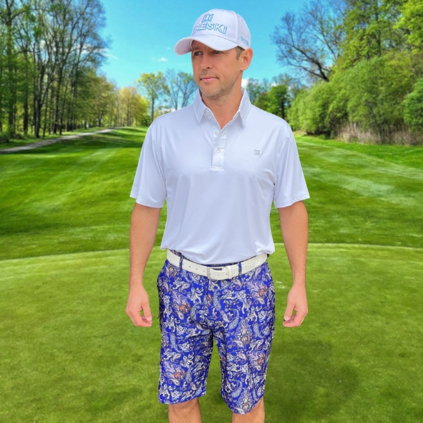 Alternative view of Purple Paisley Golf Shorts - Hreski 133
