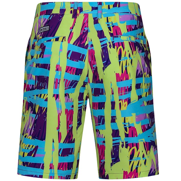 Colorful Green Blue Purple Pink Lines Abstract Golf Shorts - Hreski 135 ...