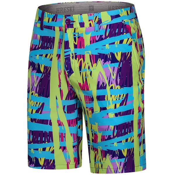 Colorful Green Blue Purple Pink Lines Abstract Golf Shorts - Hreski 135 ...