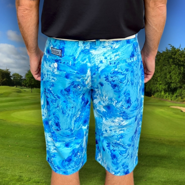 Abstract Blue Watercolor Marble Golf Shorts - Hreski 136 - Image 11
