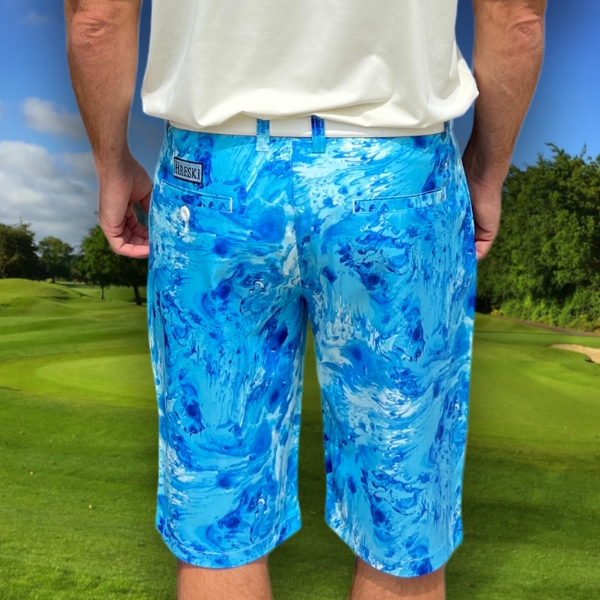 Abstract Blue Watercolor Marble Golf Shorts - Hreski 136 - Image 10