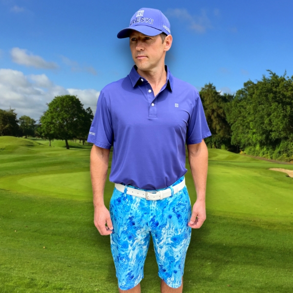 Abstract Blue Watercolor Marble Golf Shorts - Hreski 136 - Image 7