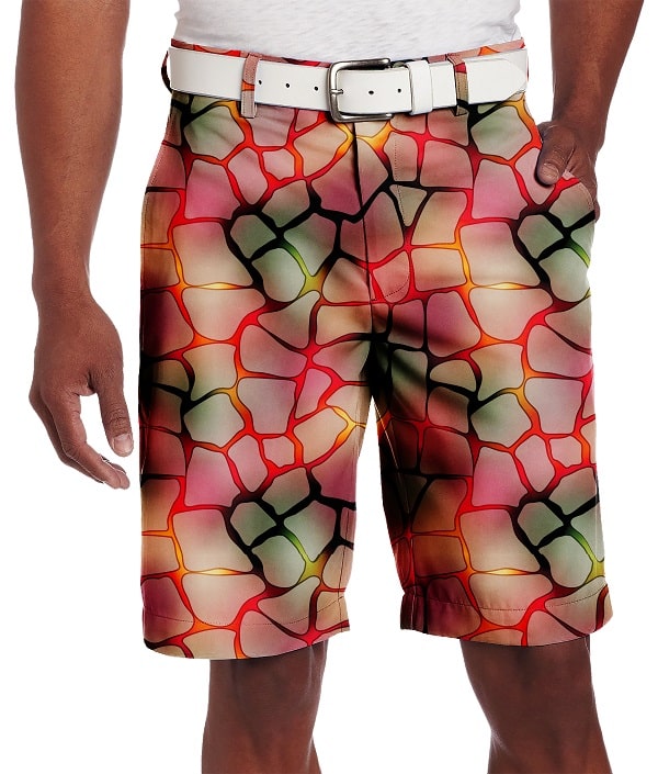 Blurry Mosaic on Colorful Background Golf Shorts Hreski 140