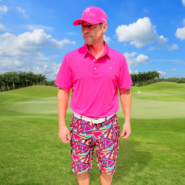 Colorful Geometric Golf Shorts - Hreski 141 - Image 2