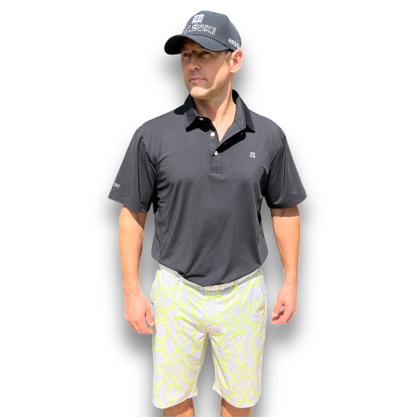 Grey Snakeskin with Lime-Green Lines Golf Shorts - Hreski 142 - Hreski ...