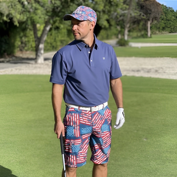 American Flag Patriotic Golf Shorts - Hreski 150 - Image 3