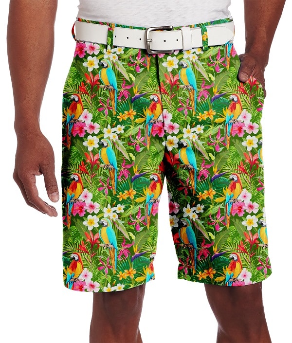 Parrots and Tropical Flowers Golf Shorts - Hreski 152 - Hreski.com