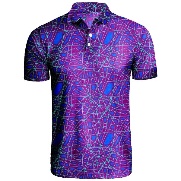 Abstract Purple Lines Golf Shirt - Hreski 127 - Hreski.com