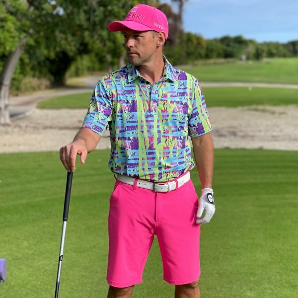 Colorful Green Blue Purple Pink Lines Golf Shirt - Hreski 135 - Hreski ...