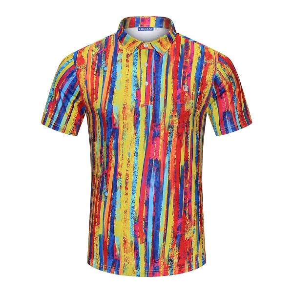 Multi-Color Stripes Golf Shirt - Hreski 145 - Hreski.com