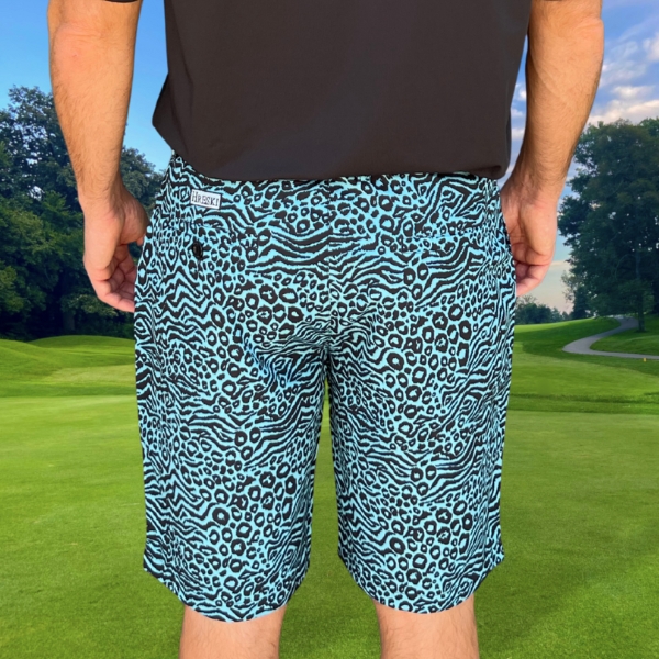 Turquoise Zebra-Leopard Golf Shorts - Hreski 155 - Image 14