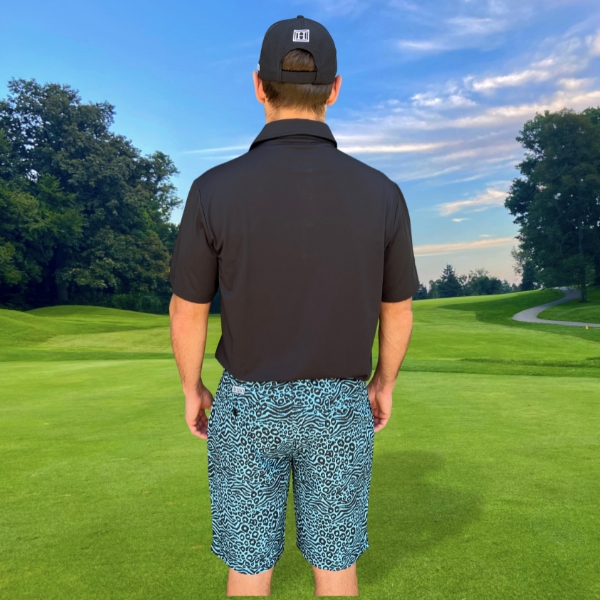 Turquoise Zebra-Leopard Golf Shorts - Hreski 155 - Image 7