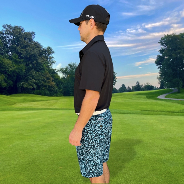 Turquoise Zebra-Leopard Golf Shorts - Hreski 155 - Image 5