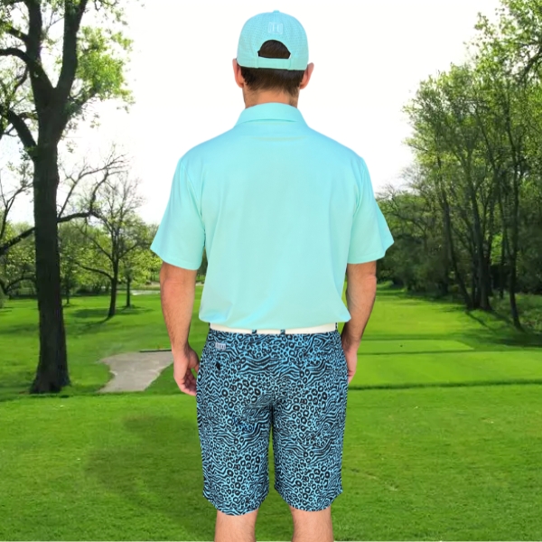 Turquoise Zebra-Leopard Golf Shorts - Hreski 155 - Image 13
