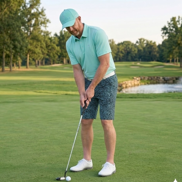 Turquoise Zebra-Leopard Golf Shorts - Hreski 155 - Hreski.com
