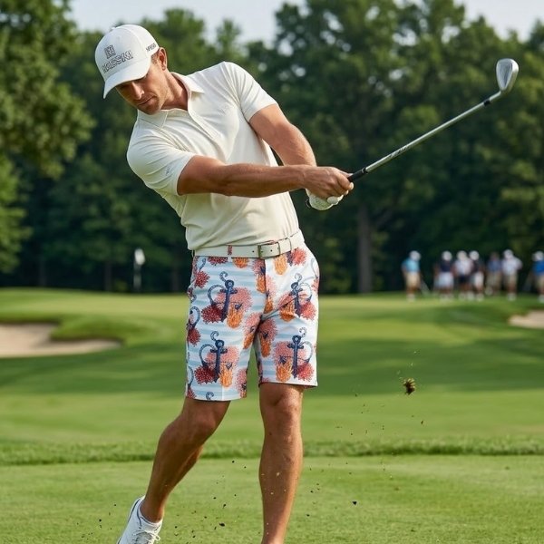Anchors in Corals Golf Shorts - Hreski 157 - Image 2
