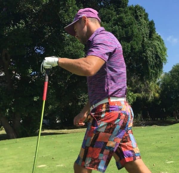 Alternative view of Heather Purple Golf Shirt - Hreski 501