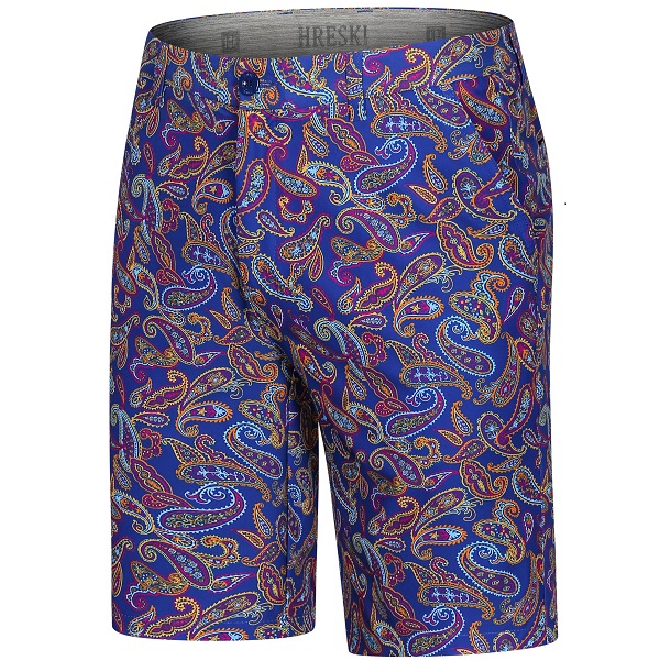 Bright Blue Hand-drawn Paisley Golf Shorts - Hreski 170 - Hreski.com ...