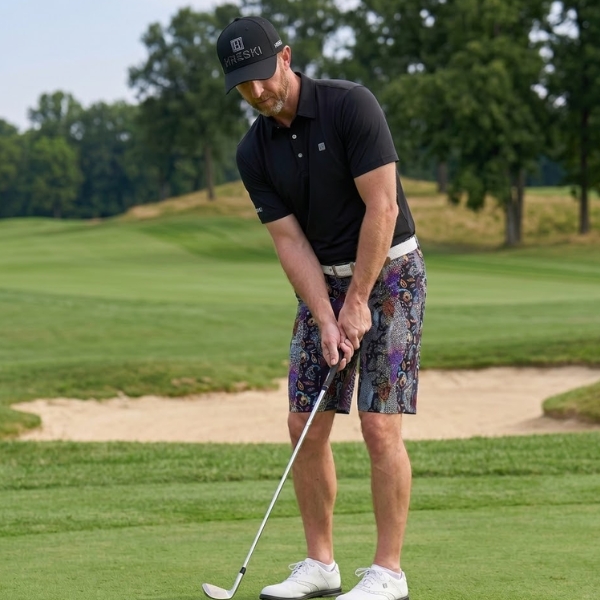 Mixed Designs Over Scrapbook Golf Shorts - Hreski 177 - Image 2