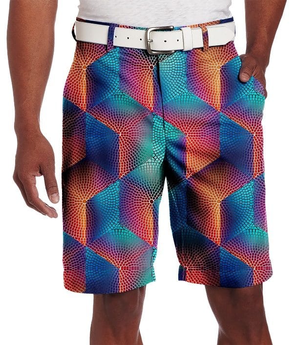 Colorful Mosaic Circles Golf Shorts - Hreski 165