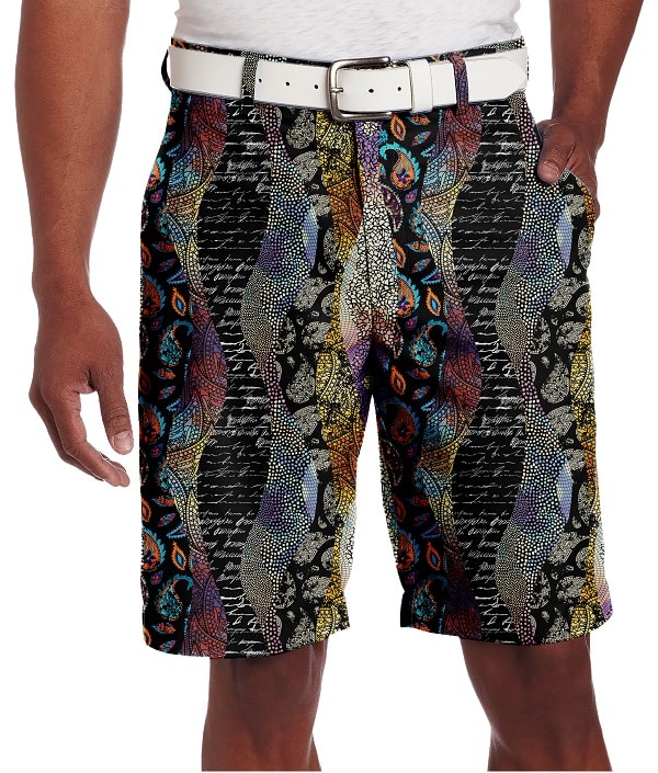 Mixed Designs Over Scrapbook Golf Shorts - Hreski 177 - Hreski.com