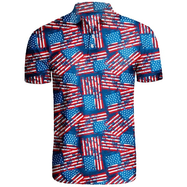 American Flag Patriotic Golf Shirt Hreski 150