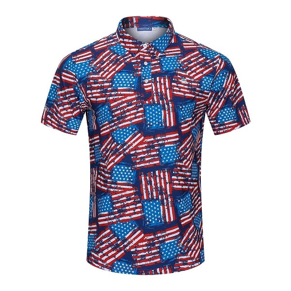 American Flag Patriotic Golf Shirt Hreski 150