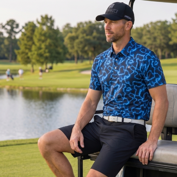 Alternative view of Electric Lightning Bolt Golf Shirt - Hreski 126