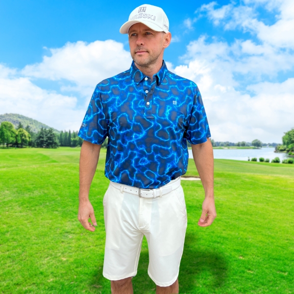 Electric Lightning Bolt Golf Shirt - Hreski 126 - Image 3