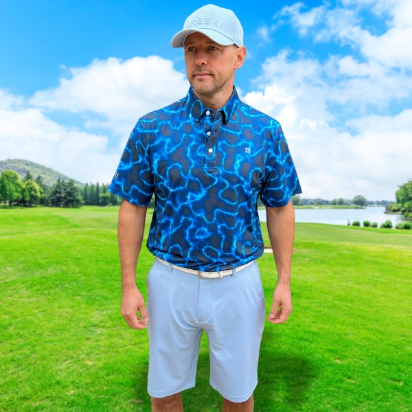 Alternative view of Electric Lightning Bolt Golf Shirt - Hreski 126