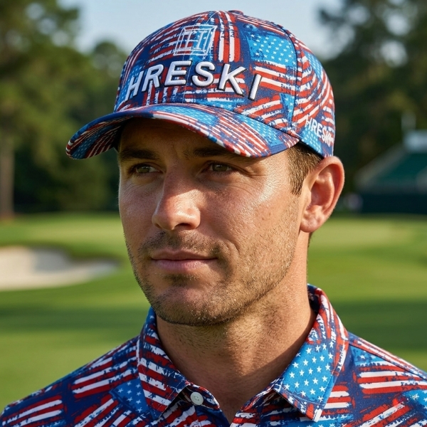 Alternative view of American Flag Patriotic Golf Cap - Hreski 150