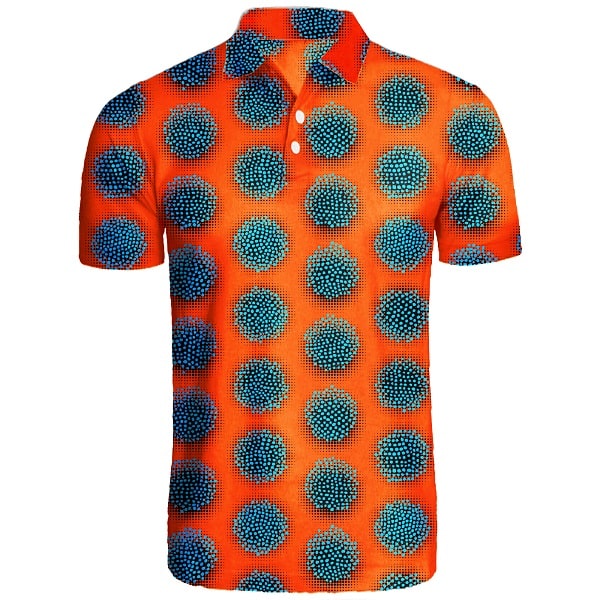 Blue Dots on Red Polka Golf Shirt - Hreski 158 - Hreski.com | Wild ...