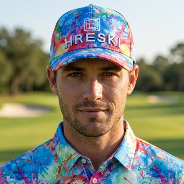 Alternative view of Explosion of Colors Golf Cap - Hreski 128