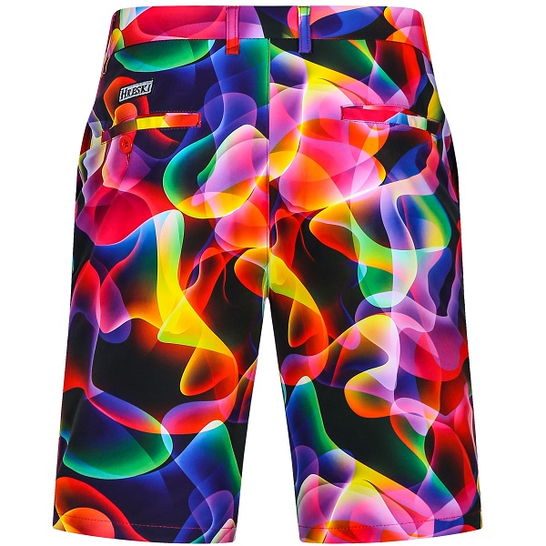 Colorful Neon Waves on Dark Background Golf Shorts - Hreski 183 ...