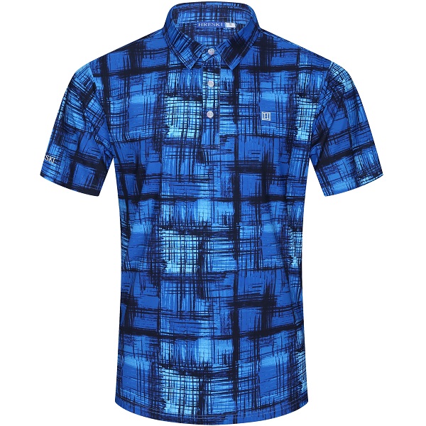 Blue and Black Square Patches Golf Shirt - Hreski 186 - Hreski.com ...