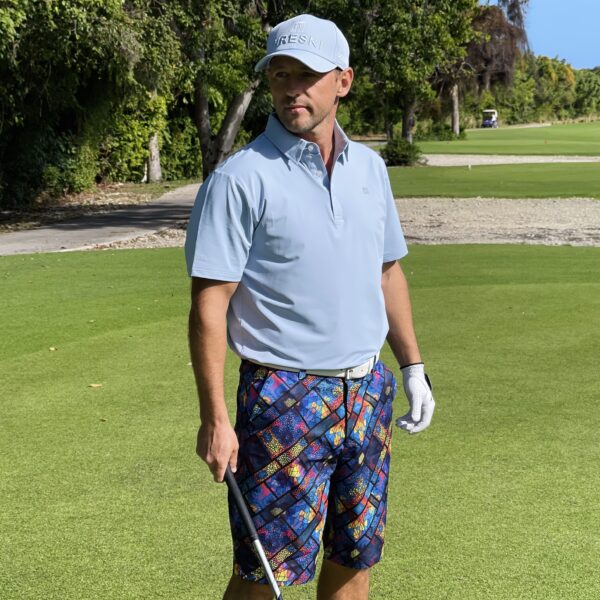 Alternative view of Light Blue-Gray Golf Shirt - Hreski 606