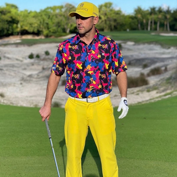 Yellow Golf Pants - Hreski 624 - Hreski.com | Wild Designs Golf Clothing