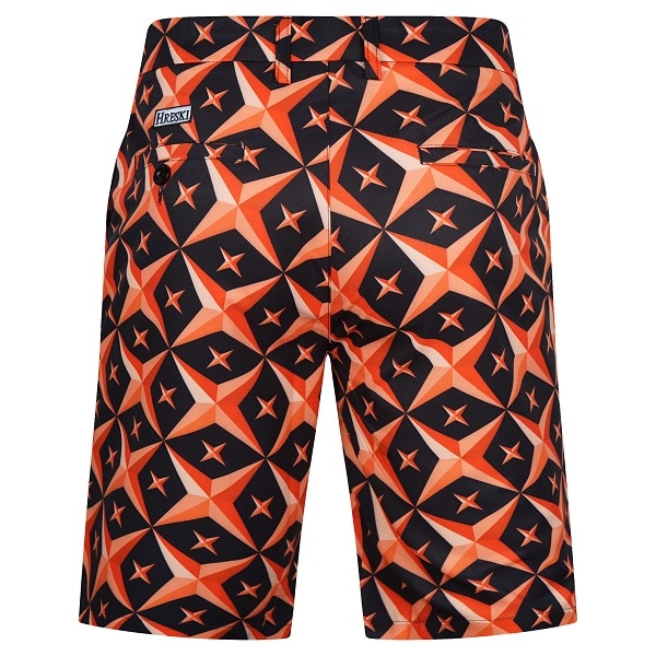 Orange Diamond Stars on Black Background Golf Shorts - Hreski 196 ...