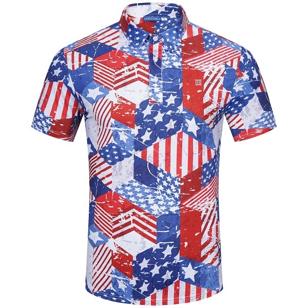 American Flag Themed Patchwork Golf Shirt - Hreski 202 - Hreski.com ...