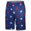 White and Red Stars on Navy-Blue Background Golf Shorts - Hreski 205