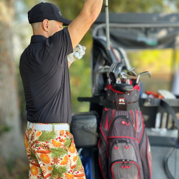 Oranges, Cinnamon Sticks, Pine Cones and Needles Golf Shorts - Hreski 206 - Image 8