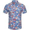 Classic Christmas Ornaments on Blue Background Golf Shirt - Hreski 208