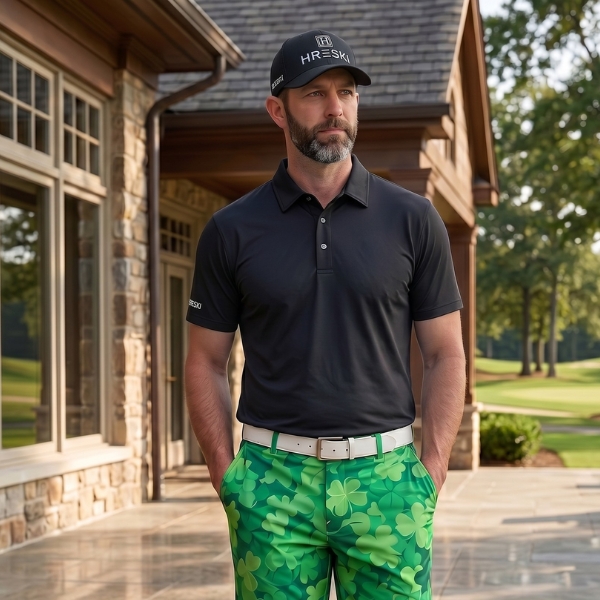 Various Shades of Green Shamrock Leaves Golf Shorts - Hreski 215